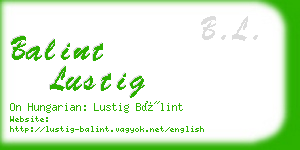 balint lustig business card